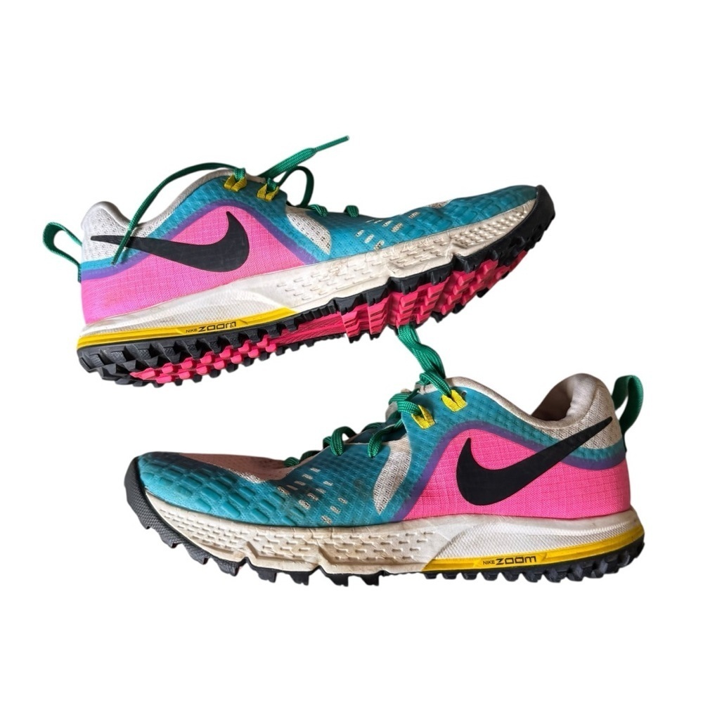 Nike - Air Zoom Wildhorse 5 Trail Running Shoes White Pink Blue Fury Sz 9 - Picture 8 of 11